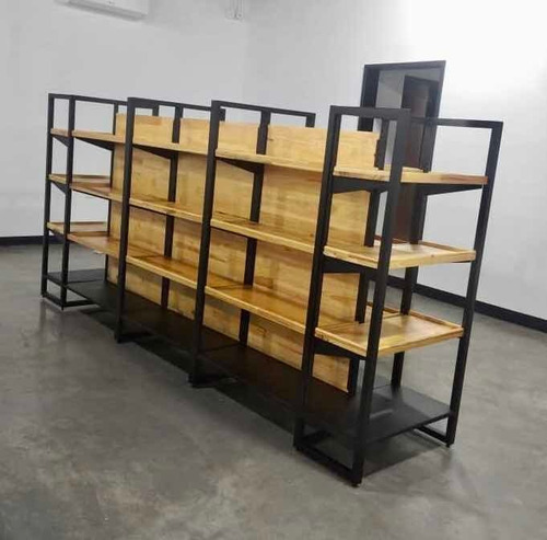 Estante Para Supermercado, Góndola Metal Madera