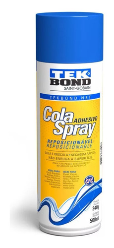 Pack 6 Adhesivo Cola Spray Reposicionable Tekbond 340g 500ml