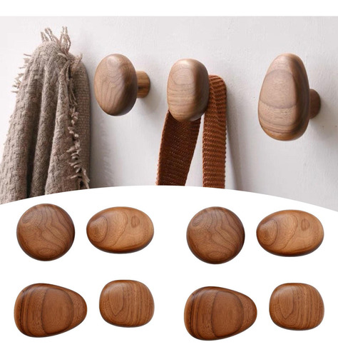 [ 8pcs Ganchos De Parede Pendurador Em Madeira Cabides