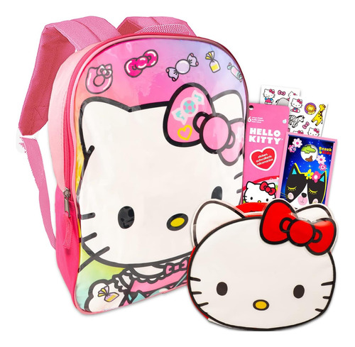 Mochila Hello Kitty Con Lonchera Paquete Con Mochila Hello Y