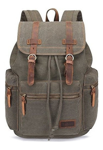 Bluboon Lienzo Vintage Mochila Casual Bookbag Hombres Mujere