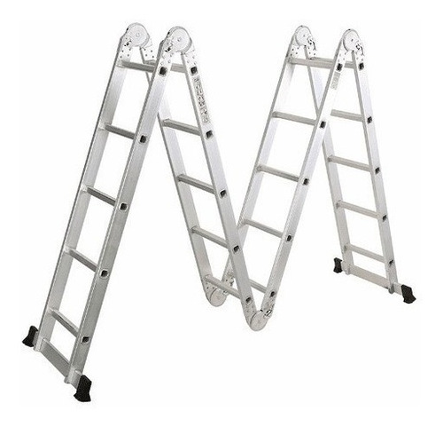 Escalera De Aluminio Articulada Plegable 20 Peldaños 5.7m