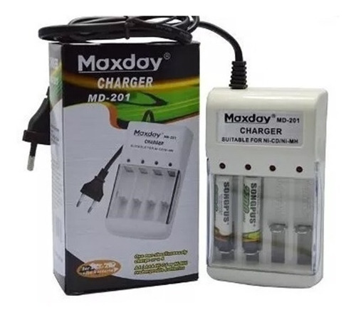 Cargador De Pilas Recargables Aa Y Aaa  Maxday 