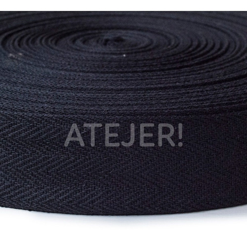 Imagen 2 de 4 de Cinta Hilera Liviana De Algodón 40mm X 50 Mts Negra