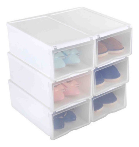 Pack De 6 Caja De Zapatos Organizadora Armarble Apilable 