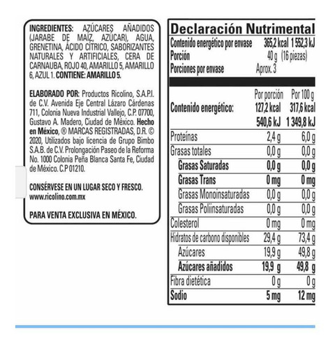 1 Kg De Gomitas Panditas Ricolino 1 Kilo