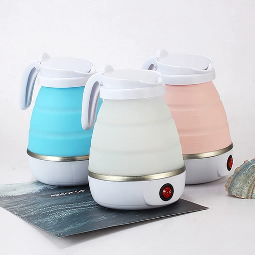 Cafetera Plegable Tetera Jarra Eléctrica Silicon Portatil Color Blanco