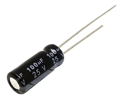 Combo De 05 Condensadores 25v 100uf Electroliticos 105° 