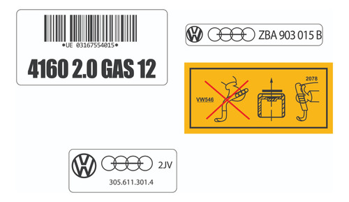 Adesivo Etiqueta Tampa Valvula Motor 2.0 Gas Volkswagen Fk