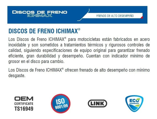 Disco Freno Delantero + Trasero Moto Kawasaki Ninja 300