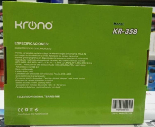 Tdt Receptor Tv Digital Hd Krono Control Hdmi