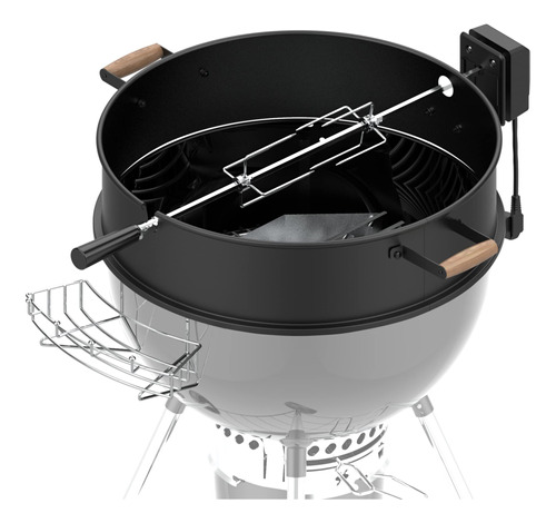 Kit De Asador Universal De Acero En Polvo Negro De 22.5 PuLG