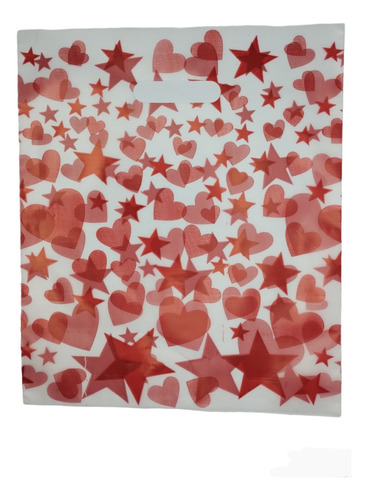 Kilo Bolsa Tipo Boutique 35x41 Corazón Estrella Rojo