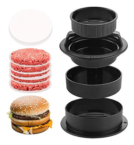 Burger Press, 3-in-1 Non-stick Hamburger Press Patty Ma...