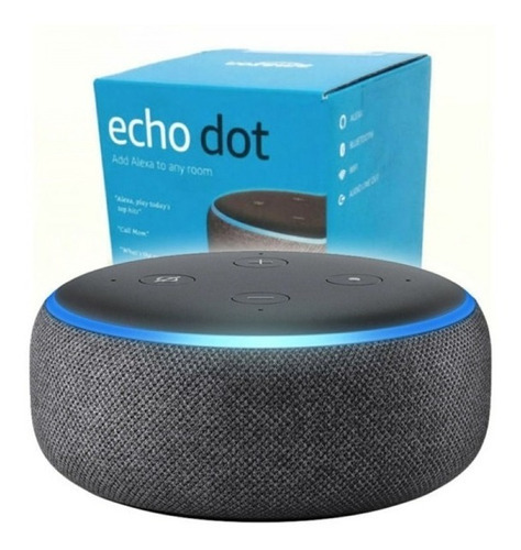 Asistente virtual Alexa Amazon Echo Dot 3, color negro, voltaje 110 V/220 V
