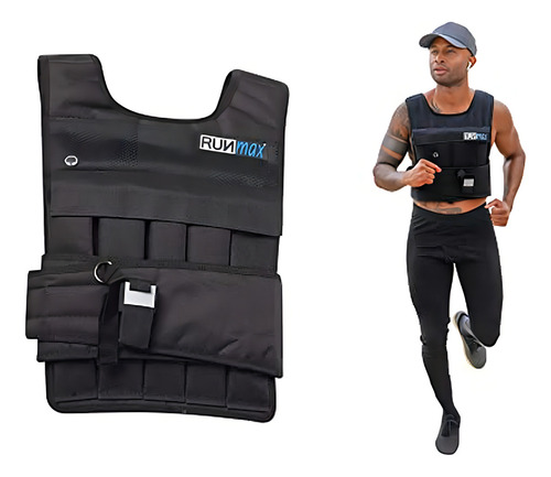 Chaleco Ponderado Runfast Runmax Pro, 40 Lb, Negro