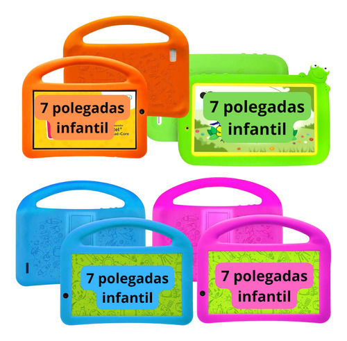 Funda protectora infantil de goma para tableta de 7 pulgadas, color azul