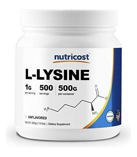 Nutricost L-lisina En Polvo 500 Gramos - L-lisina Pura