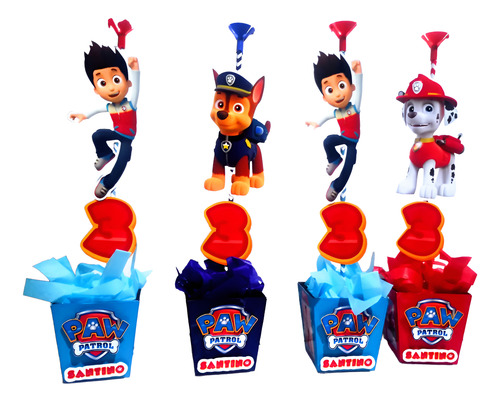 1u Centros De Mesa Paw Patrol De Fibrofácil
