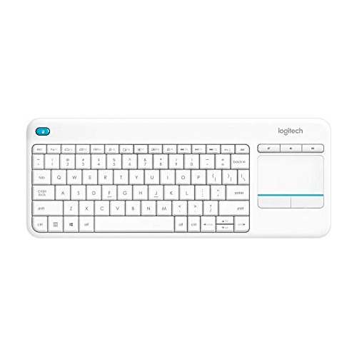 Llavero Logitech K400 Plus, Toque Inalámbrico Alemán, Blanco