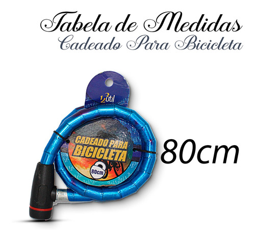 Cadeado Para Bicicleta 80cm*18mm Cor:azul