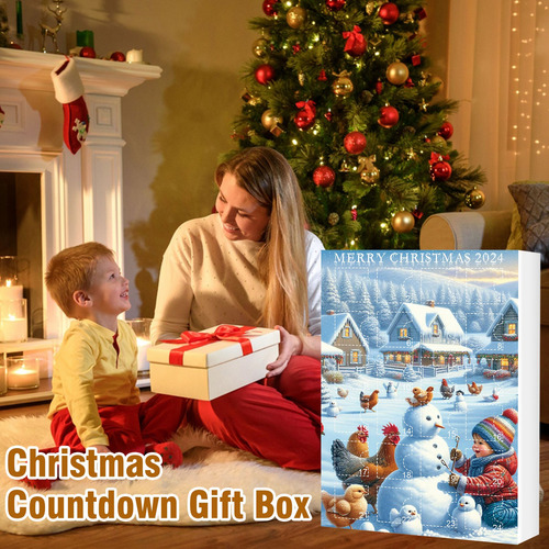 Caja Con Cuenta Regresiva Para Decoración Navideña Con 24 Dí