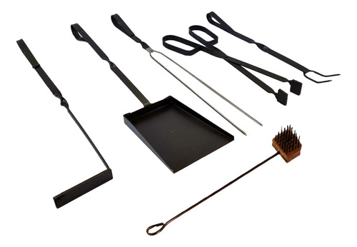 Combo Asado Parrilla Kit Asador X6 Unidades Juego Asador