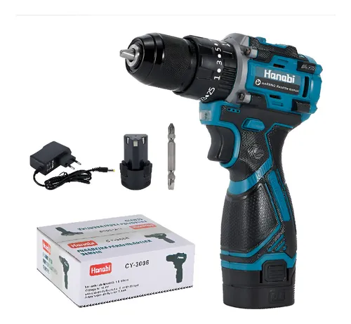 Parafusadeira sem fio Hanabi Brushless 2 Baterias CY-3006 azul-tu...