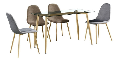 Mesa Eames Nordica Vidrio Rectangular Comedor Patas Haya 140