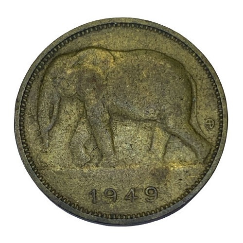 Moneda Congo Belga 1 Franco Año 1949 Elefante