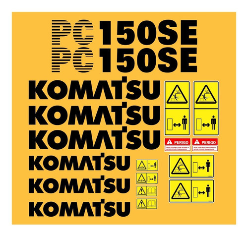 Adesivos Compatível Komatsu Pc 150se Pc150se Completo R432 Cor PADRÃO