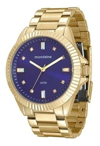 Relógio Mondaine Dourado De Luxo 76309lpmfde3 Strass Shiny