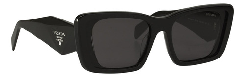 Prada Spr 08ys 1ab-5s0 Oversized Rectangular Black Silver (Usado)