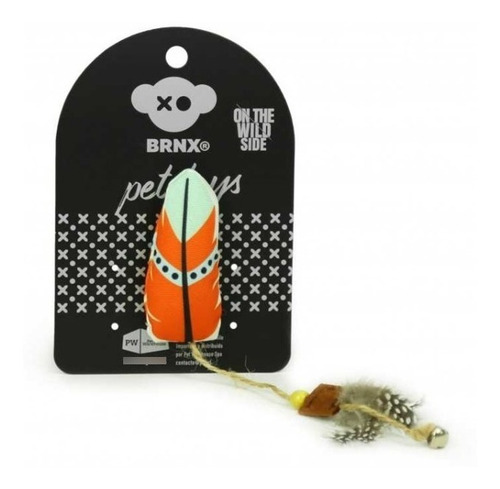 Juguete Gato Bola Multicolor Con Pluma Y Catnip Brnx
