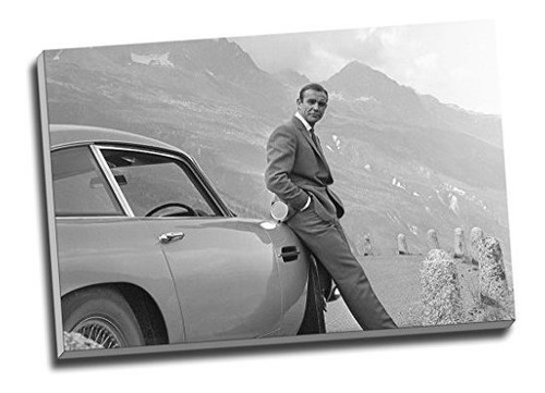 Sean Connery 007 James Bond Aston Martin Db5 Impresión De La