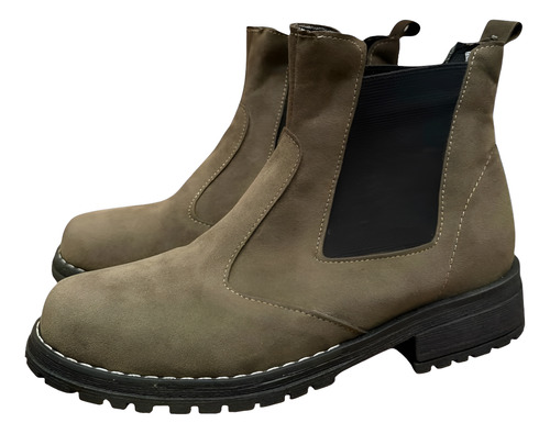 Botas Unicas Eco Cuero Talles Especiales Jujuy Verde Musgo