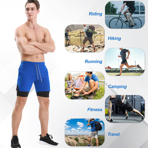 Pantalones Cortos Running For Lixada 2 En 1 Para Entrenamien