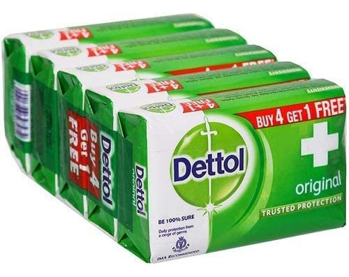 Dettol Jabon De Proteccion Original, 125 Gm (4+ 1 Gratis)