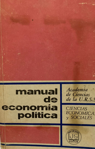 Manual De Economía Política -academia De Ciencias De La Urss