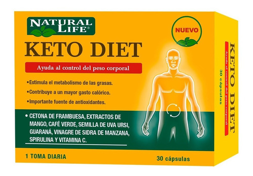 Natural Life Keto Diet Control Peso X30 Cápsulas