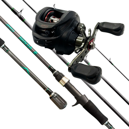 Combo Pesca Baitcasting Caña Reel Rotativo Variada Surubi