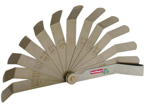 Calibrador De Hojas Dobladas En Pul, Mxcva-001, 12 Hojas, 00