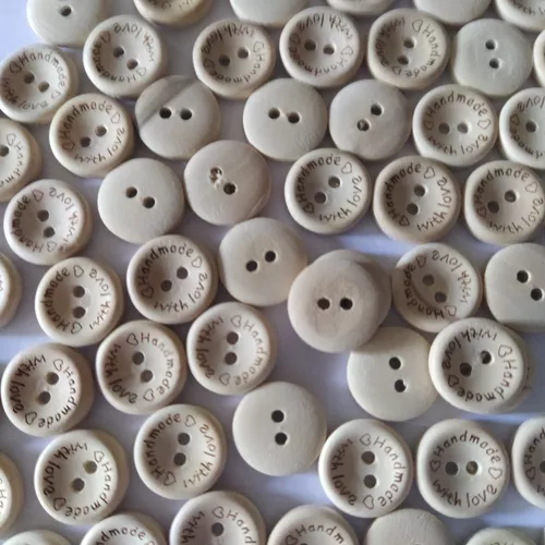 20 Botones Madera Artesanías 15 Mm Ropa Handmade With Love