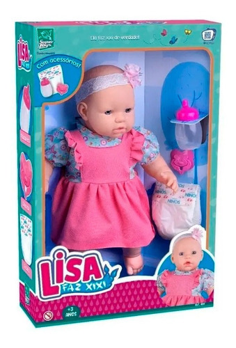 Muñeca Lisa Faz Xixi Bebote C/accesorios - Vamos A Jugar