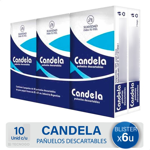 Candela Pañuelos Descartables 6 Paquetes De 10 Unidades