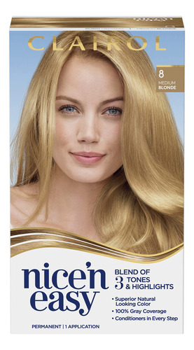 Clairol Nice 'n Easy - Tinte Permanente Para El Cabello, 1 K