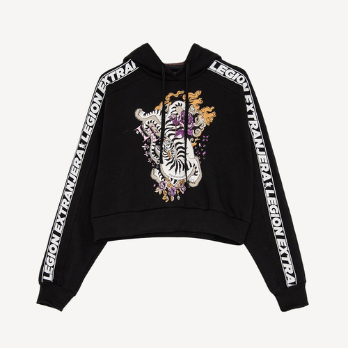 Buzo Hoodie Tigre Leyenda Negro