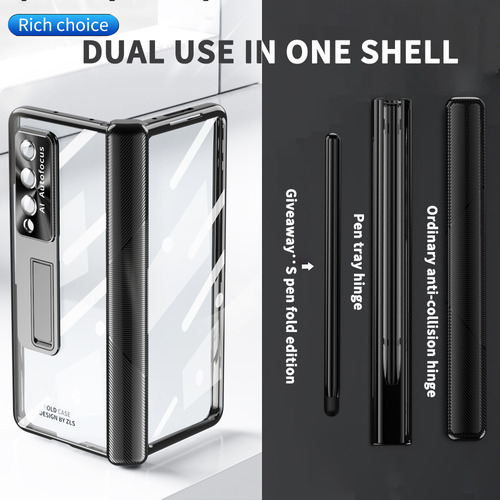Funda Transparente Para Teléfono Samsung Galaxy Z Fold 3 Y 4 Color Plateado For Galaxy Z Fold 3
