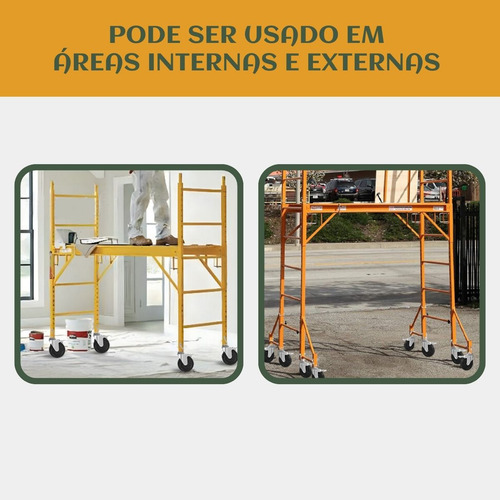Kit 12 Rodinhas Giratórias Com Trava Freio Para Andaime Suporta Até 400kg Cada Rodízio Industrial luvinco