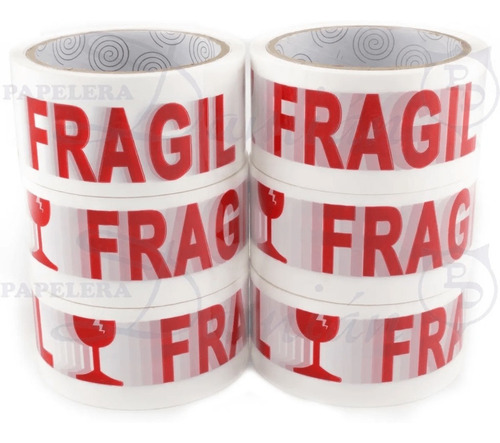 Imagen 2 de 5 de Cinta Frágil Adhesiva Embalaje 48mm X 50mts